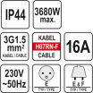 Prodlužovací kabel s gumovou izolací 20m -3zásuvky