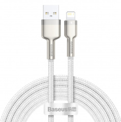 USB kábel Lightning Baseus Cafule, biely 2,4A 2m