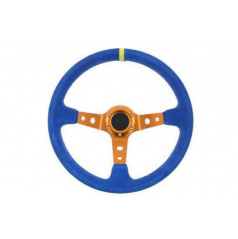 Sportovní volant WRC Rally modrý/zlatý střed 350 mm