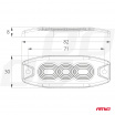 Plochá výstražná blikající lampa 3 LED R65 R10 12-24V 