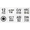 Bity sada 12 ks HEX, SPLINE